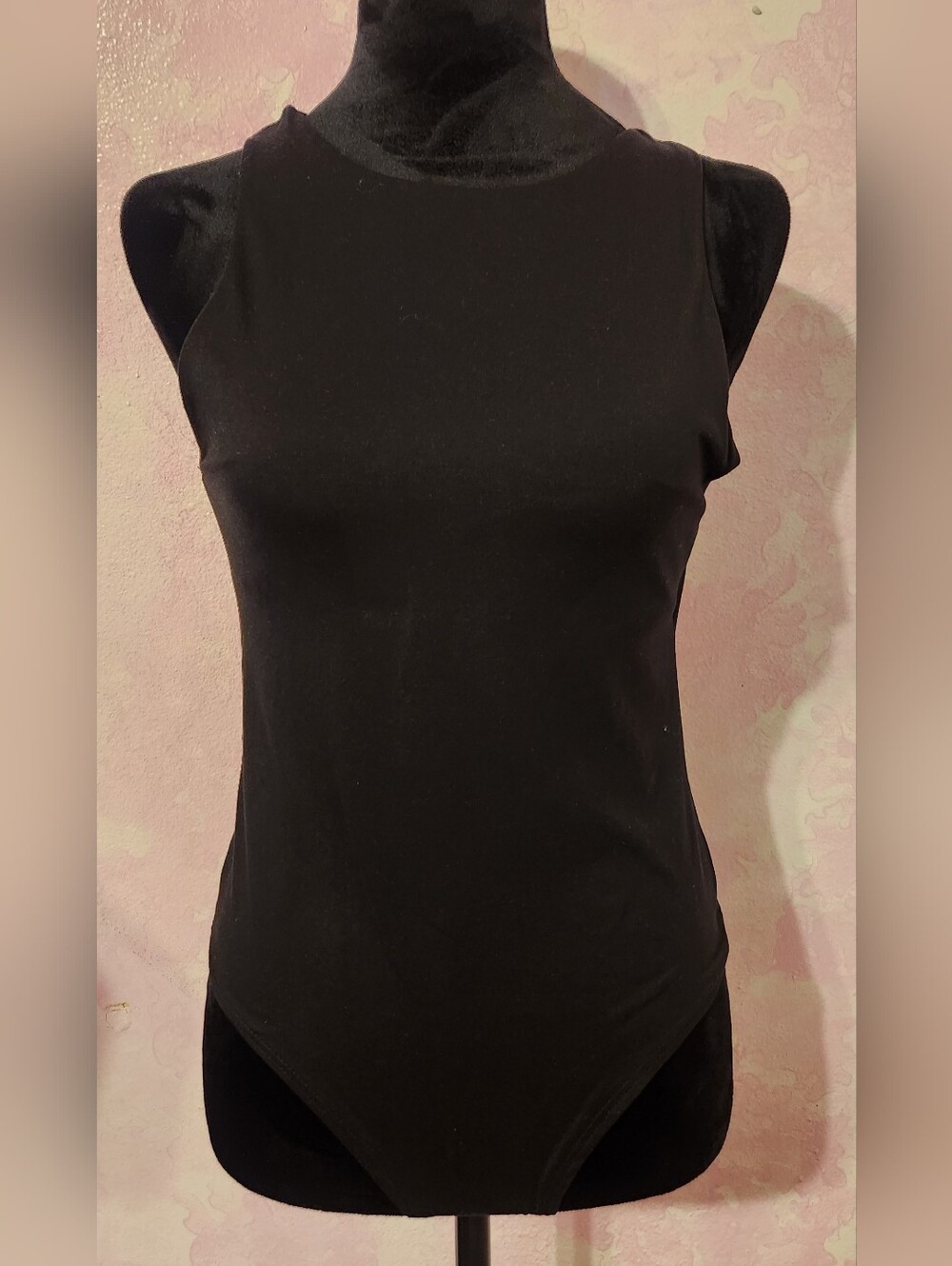 gaze Black Sleeveless Mock Neck Bodysuit